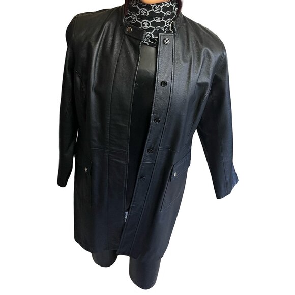 Newport News Easy Style-shell 100% leather women's jackets  in excellent shape - Picture 2 of 16